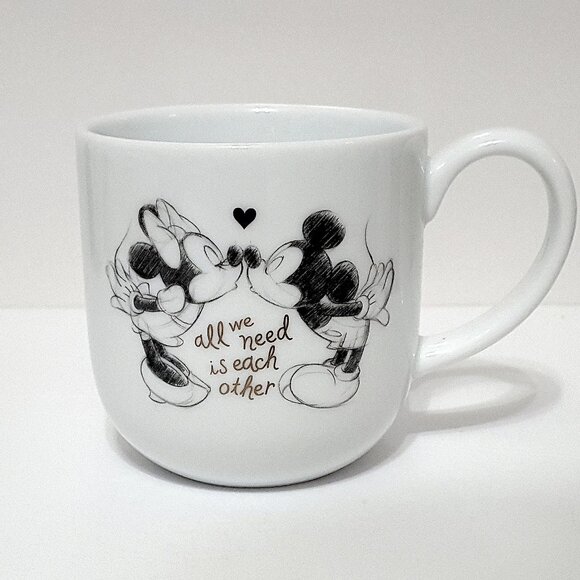 NEW Williams Sonoma Disney Mickey + Minnie Mouse All We Need Is Each Other Mug - Picture 1 of 6